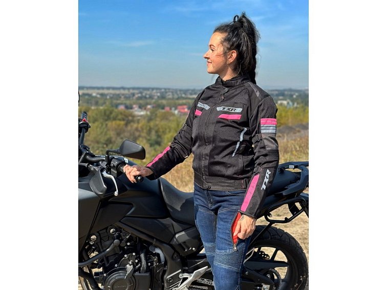 Dámská bunda na motorku TXR Alpine černo-růžová