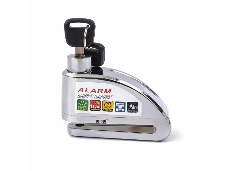 Moto zámek s alarmem 110dB TXR chrom