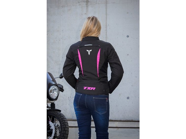 Dámská bunda na motorku TXR Elisa černo-růžová