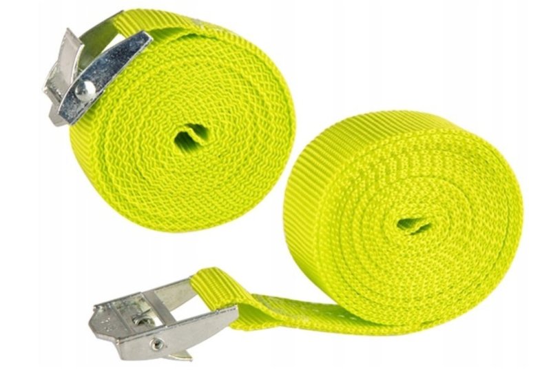 Upínací popruh s kovovou sponou TXR 25mm fluo žlutý