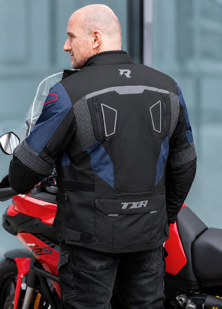 Bunda na motorku TXR Compass černo-šedo-modro-červená – foto 9