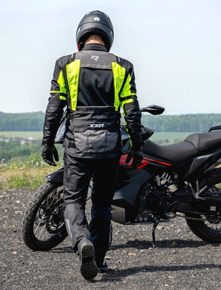 Bunda na motorku TXR Tracer černo-šedo-fluo žlutá – foto 10