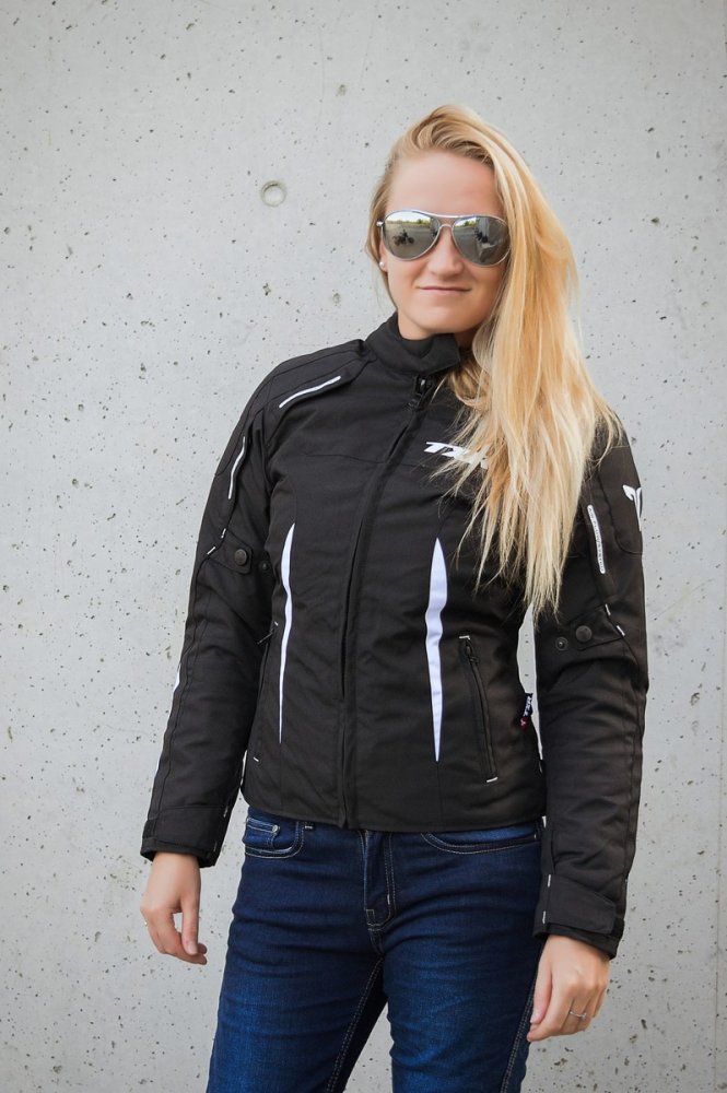 Dámská bunda na motorku TXR Elisa černo-bílá – foto 8