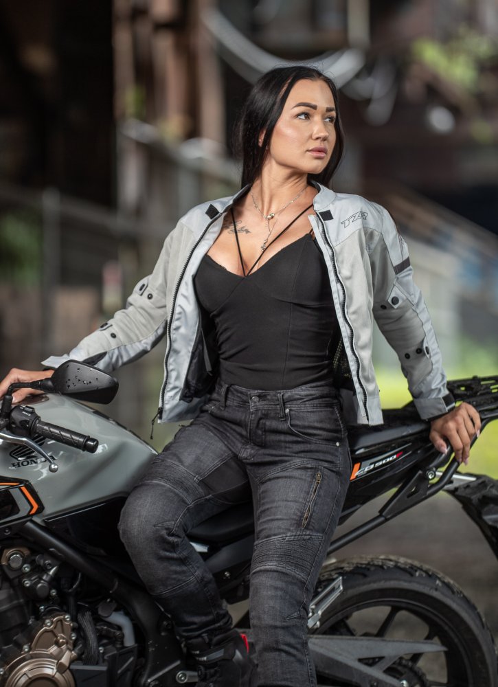 Dámská bunda na motorku TXR Summer stříbrná – foto 4
