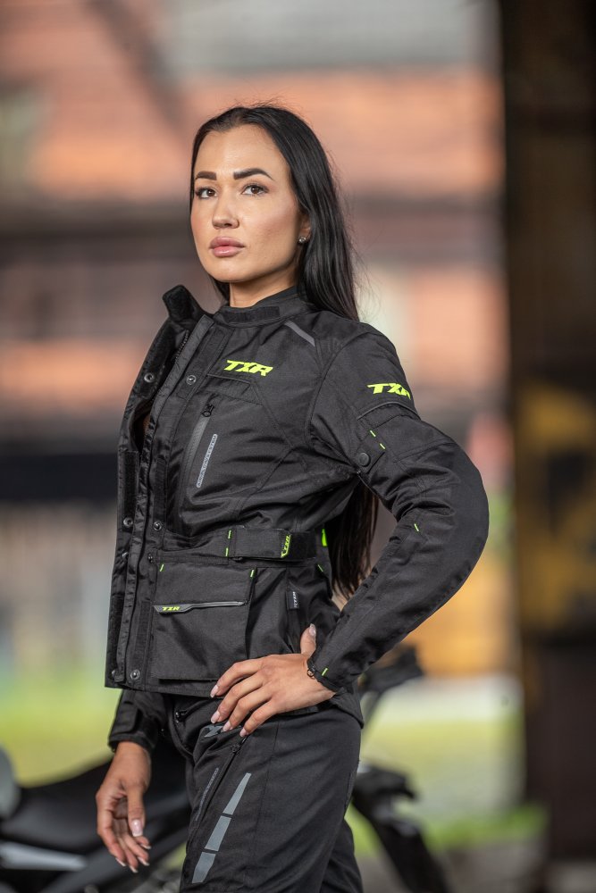 Dámská bunda na motorku TXR Visper černo-fluo žlutá – foto 4
