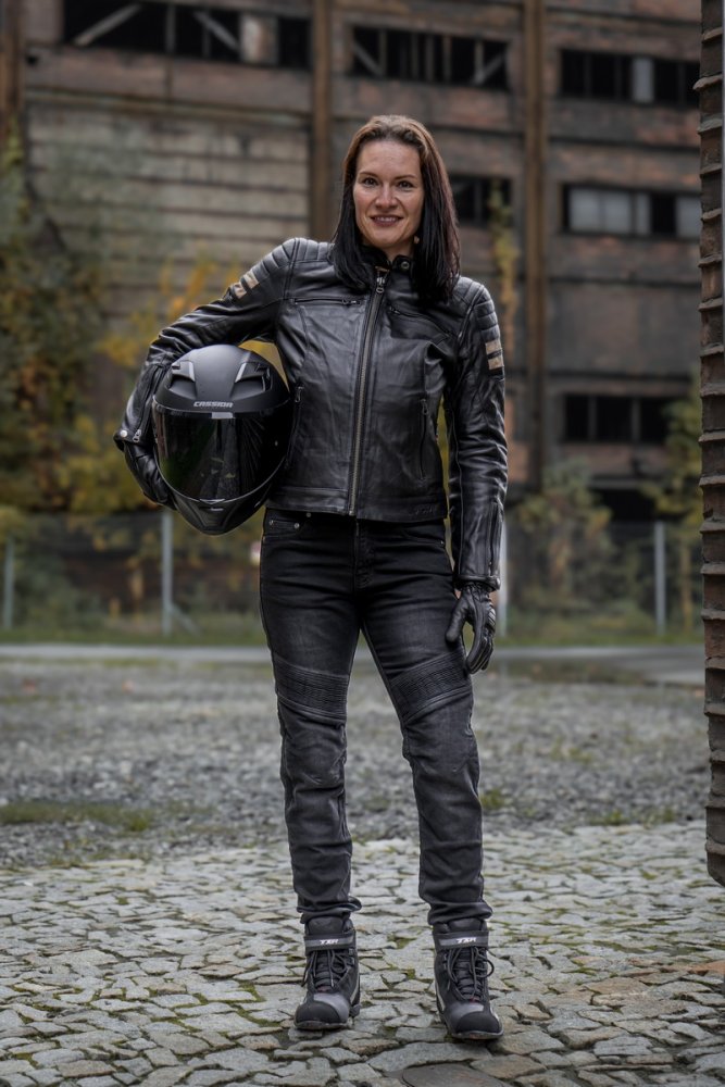 Dámská kožená bunda na motorku TXR Carmen černá – foto 6