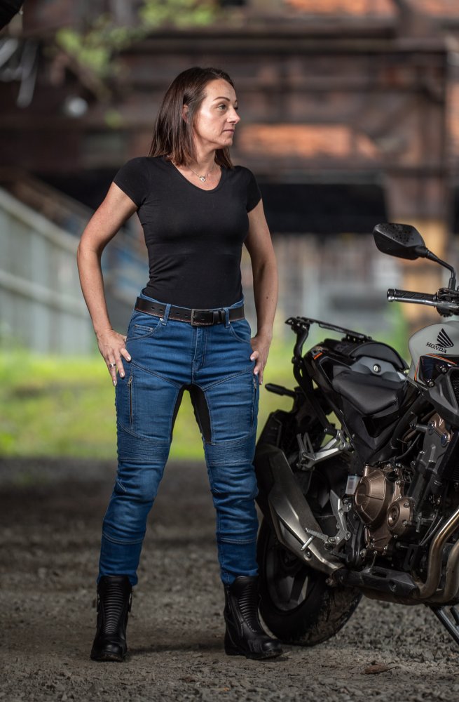 Dámské jeansy na motorku TXR Patriot světle modré – foto 3