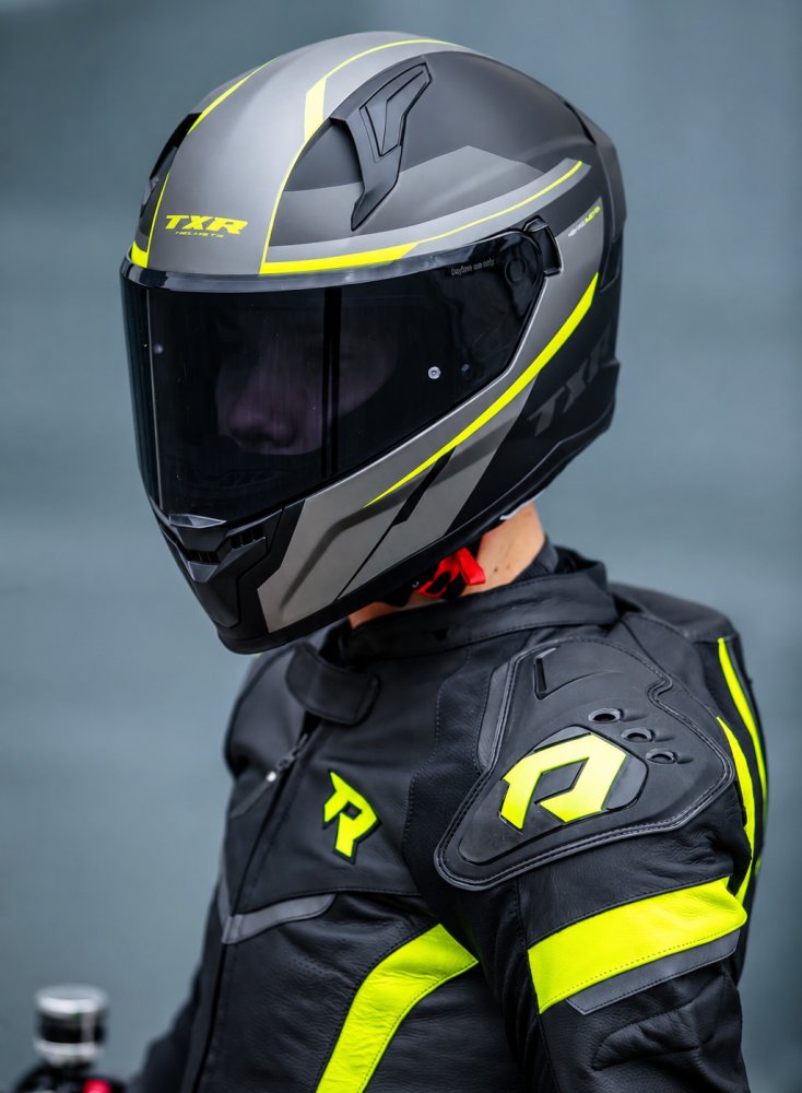 Integrální helma na motorku TXR Raptor černo-šedo-fluo žlutá – foto 7