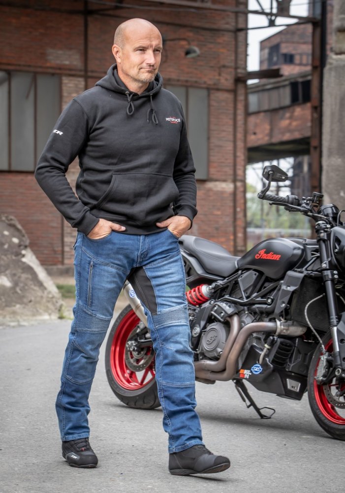 Jeansy na motorku TXR Patriot světle modré – foto 5