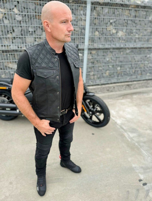 Kožená vesta na motorku TXR Sniper – foto 7